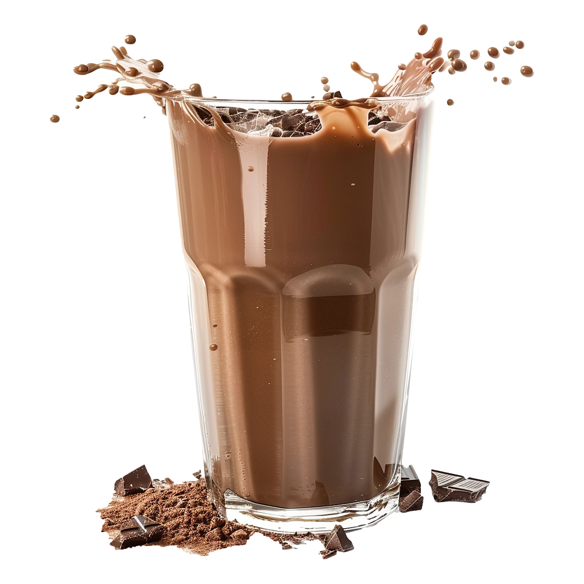 Protein shake topped with fresh berries and granola